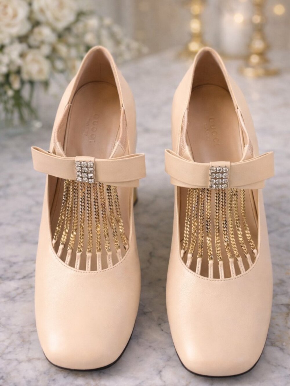 NIB Gucci Mary Jane Pumps with Chain Size 39